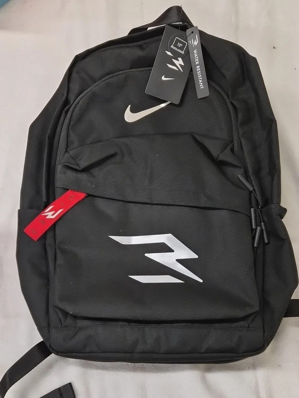 Nike Black Backpack with White and Red Accents